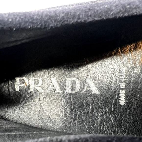 Prada Made in Italy Driving Slip On Loafers 5870 40 Horseshoe Black Flats Women' - Picture 3 of 10
